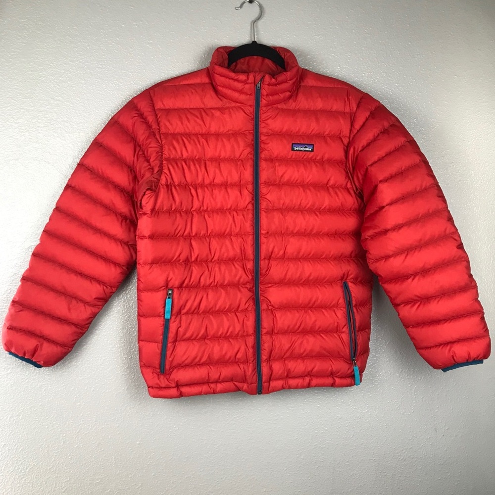 Patagonia Kids Puffer Full Zip Red Jacket Size 14